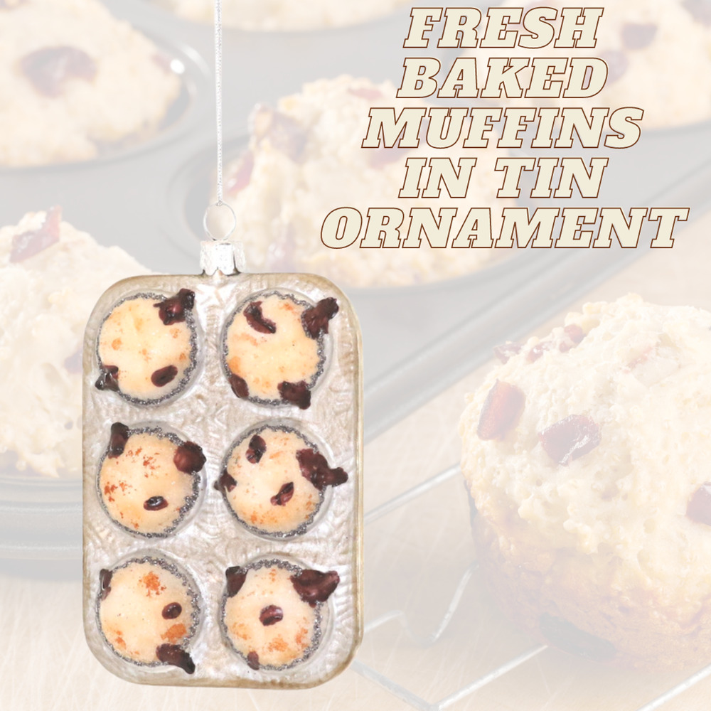 Cody Foster Bakers Ornament Fresh Baked Muffins in Tin